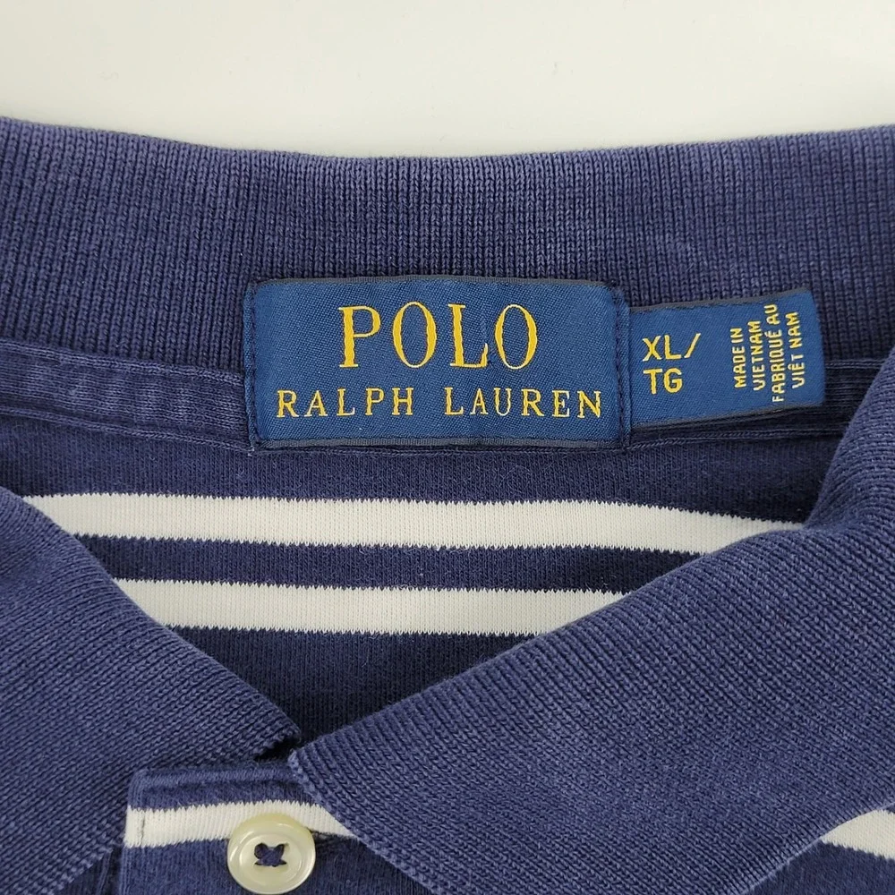 Polo Ralph Lauren Mens XL Striped Short‎ Sleeve Polo Shirt